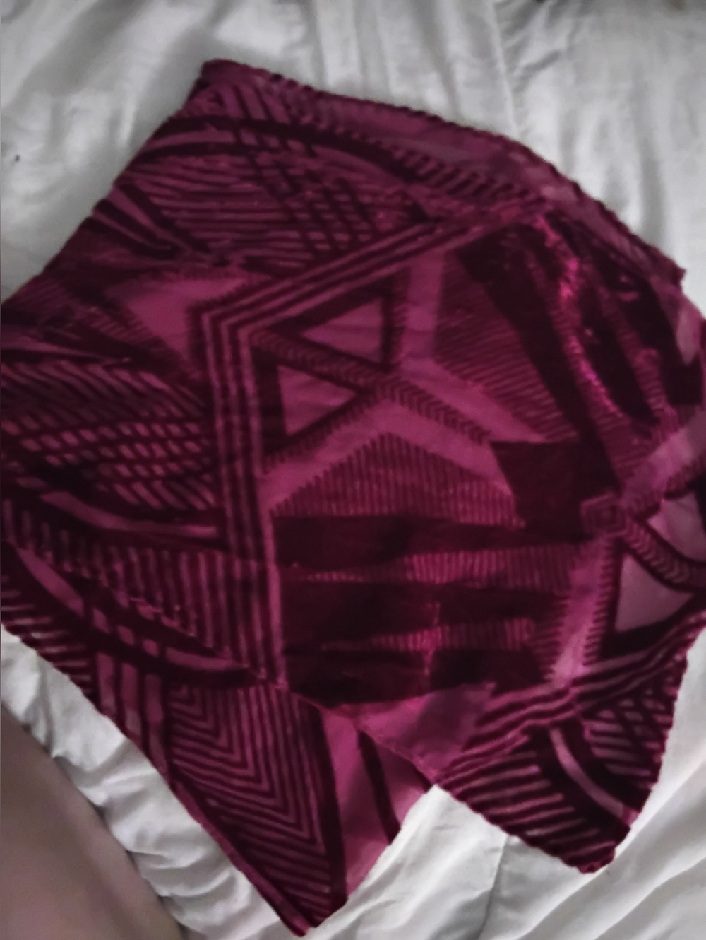 Chicos Textured Wine-Red Scarf
